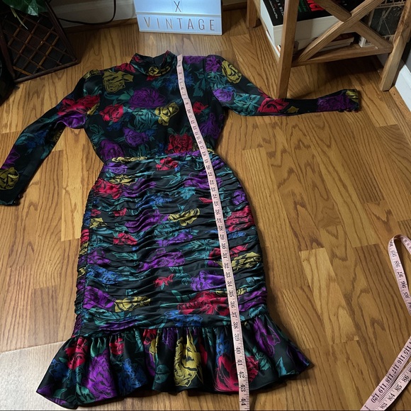 Vintage 80s Albert Nipon Silk Dress  Garfinckel’s - Picture 7 of 13